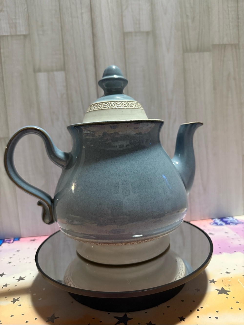 Vintage Denby Castile Blue English Stoneware Teapot